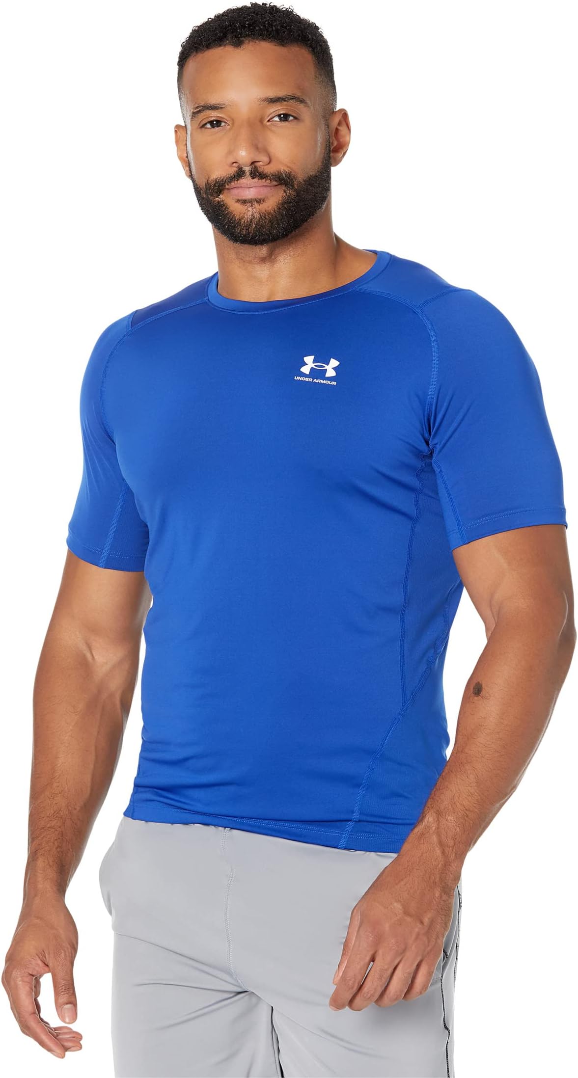 Under Armor Heatgear Armor Short Sleeve Compression Sleeve in Royal/White