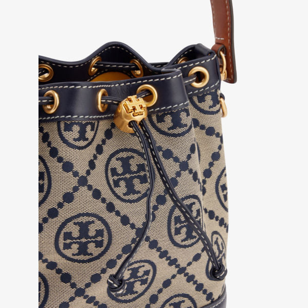 Tory Burch Cotton Blend T Monogram Jacquard Crossbody Bag, Navy