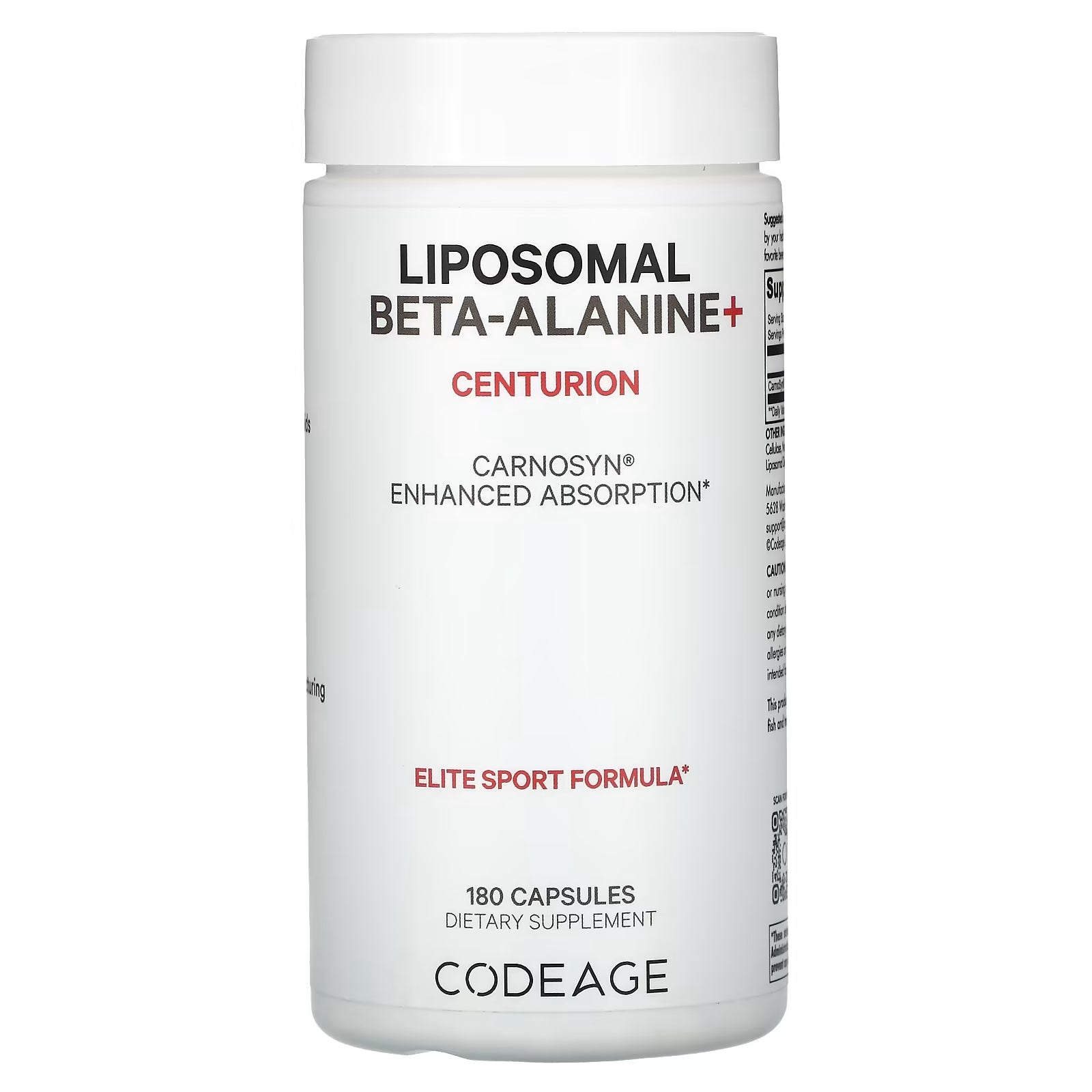 Codeage Centurion Liposomal Beta-Alanine+, 180 Capsules