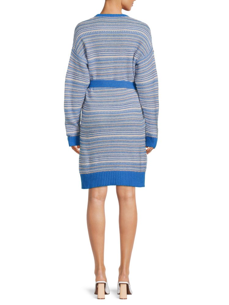 Love Moschino logo striped sweater dress, blue