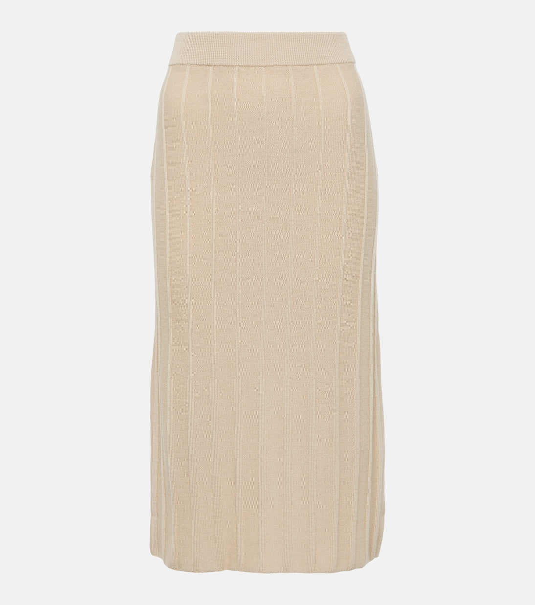 Leisure midi skirt in virgin wool chalk Max Mara, white