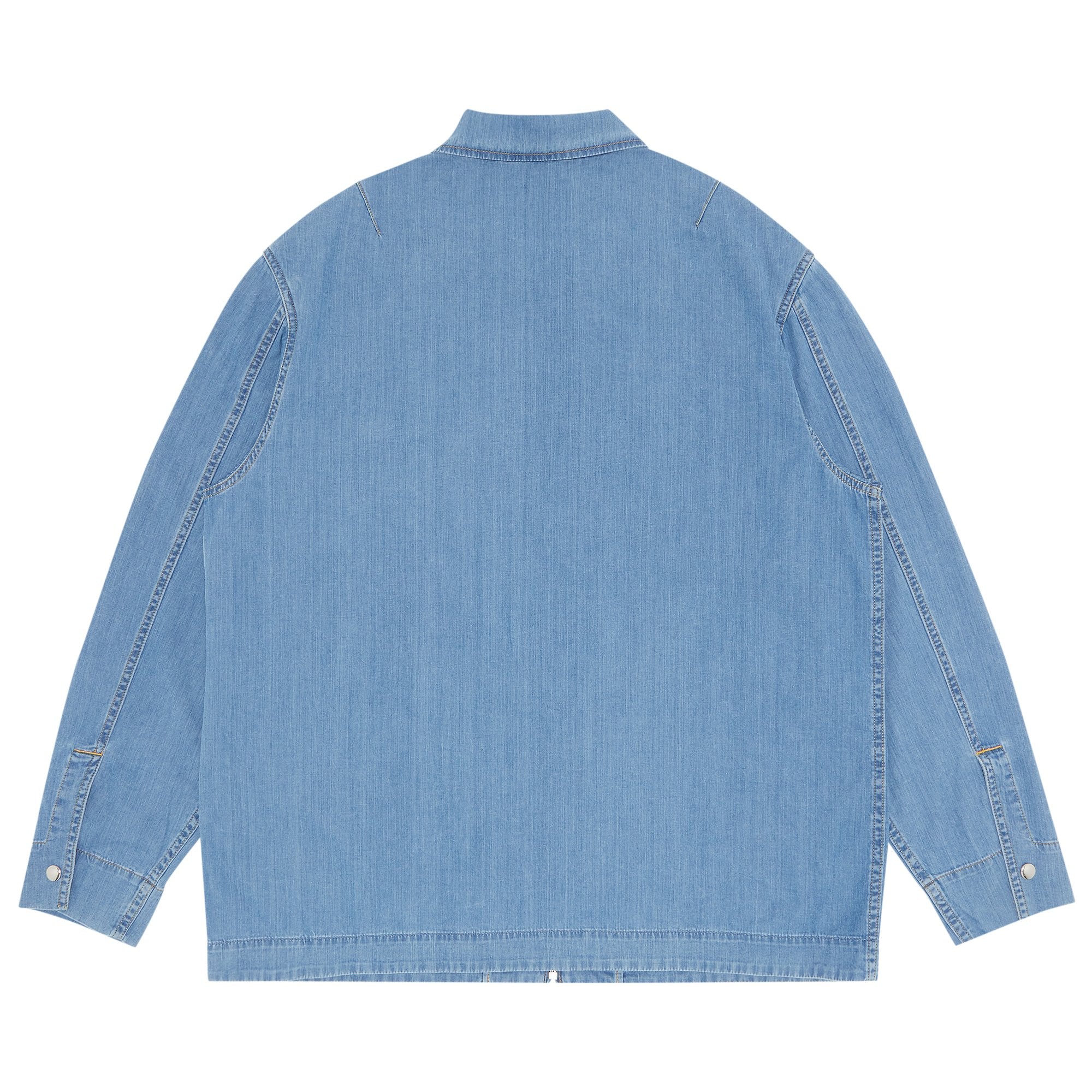 Lanvin denim shirt with zip and border, light blue