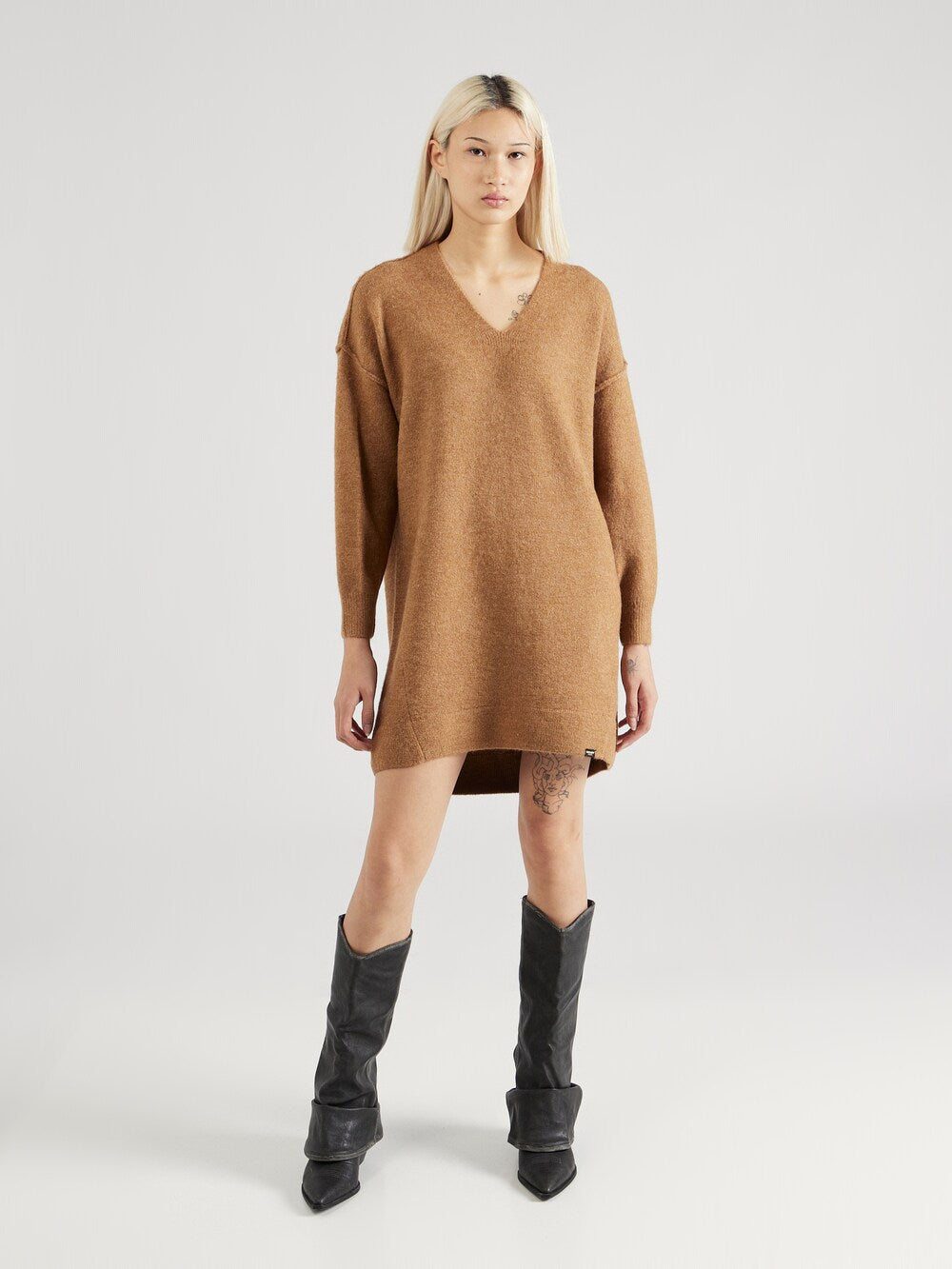 Superdry knit dress, dark beige