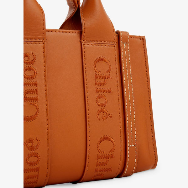 Woody Chloe Mini Leather Crossbody Bag, Caramel