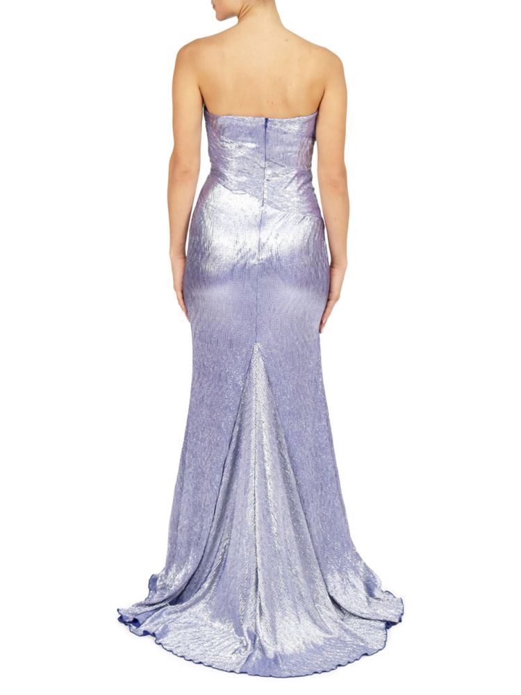 Rene Ruiz Collection strapless metallic dress, blue