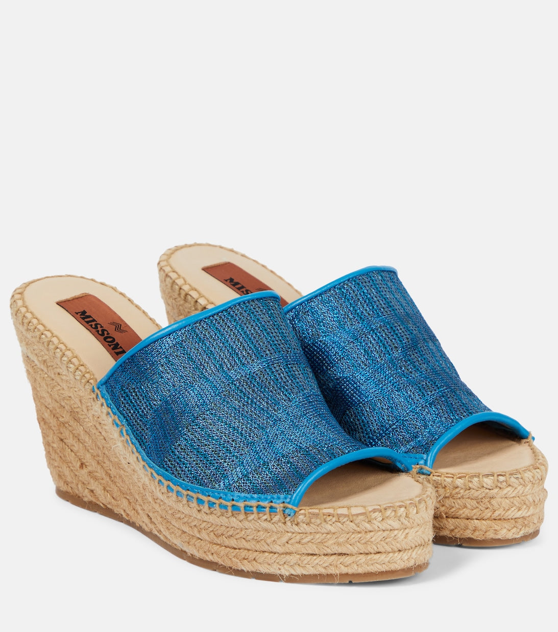 Missoni jacquard wedge mules, blue