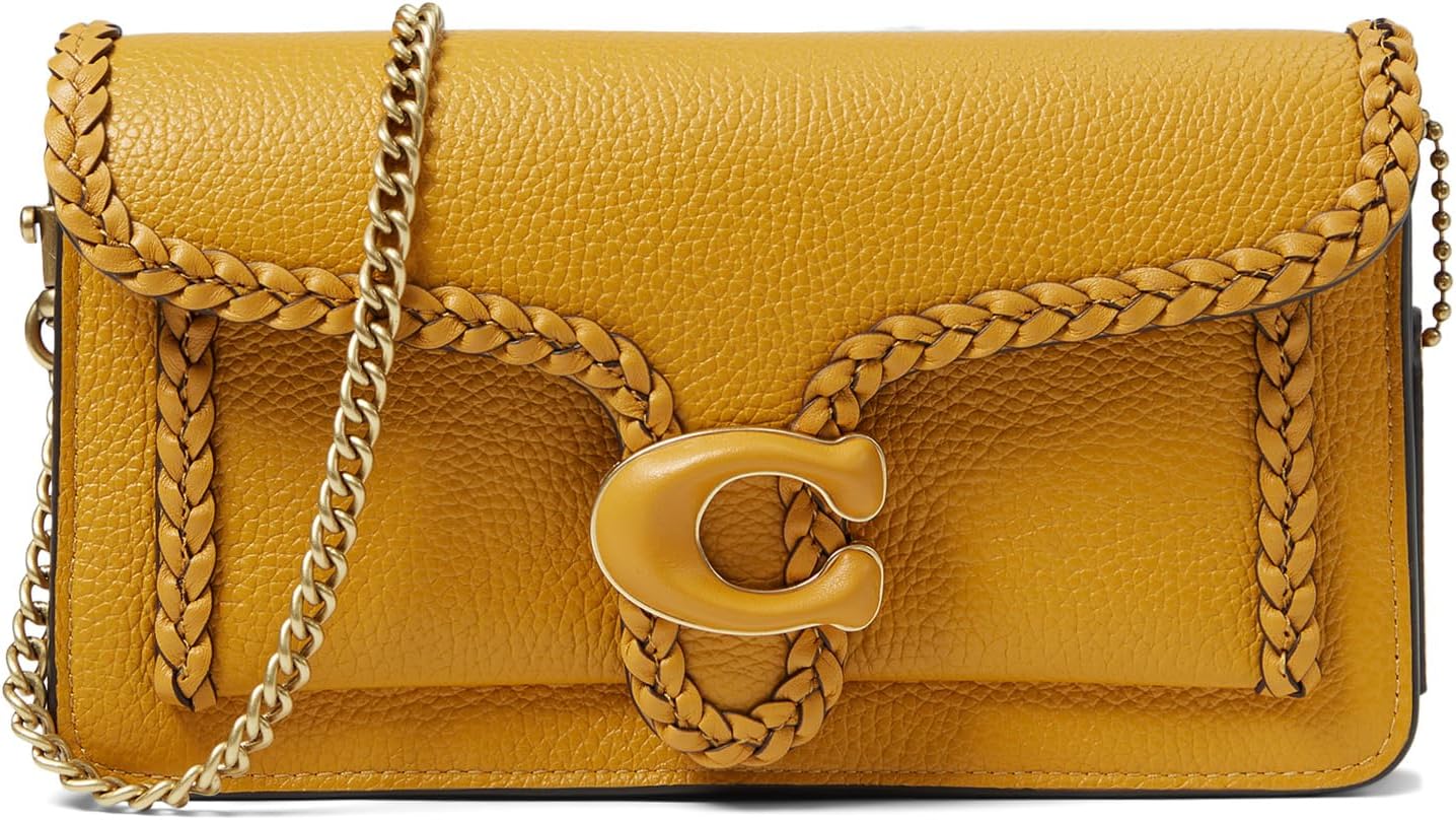 Braided Leather Trim Tabby Chain Clutch COACH Bag, Buttercup