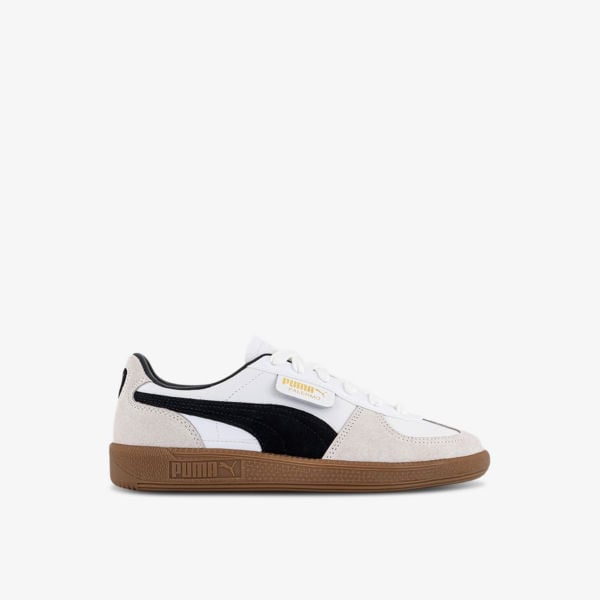 Palermo Suede Low Top Sneakers with Puma Logo, White