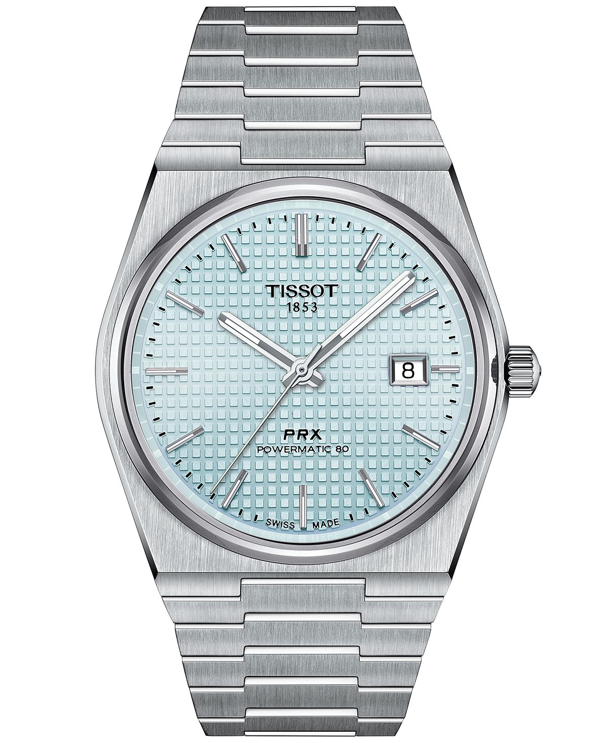 ساعة PRX سويسرية أوتوماتيكية للرجال بسوار من الفولاذ المقاوم للصدأ 40 مم من Tissot