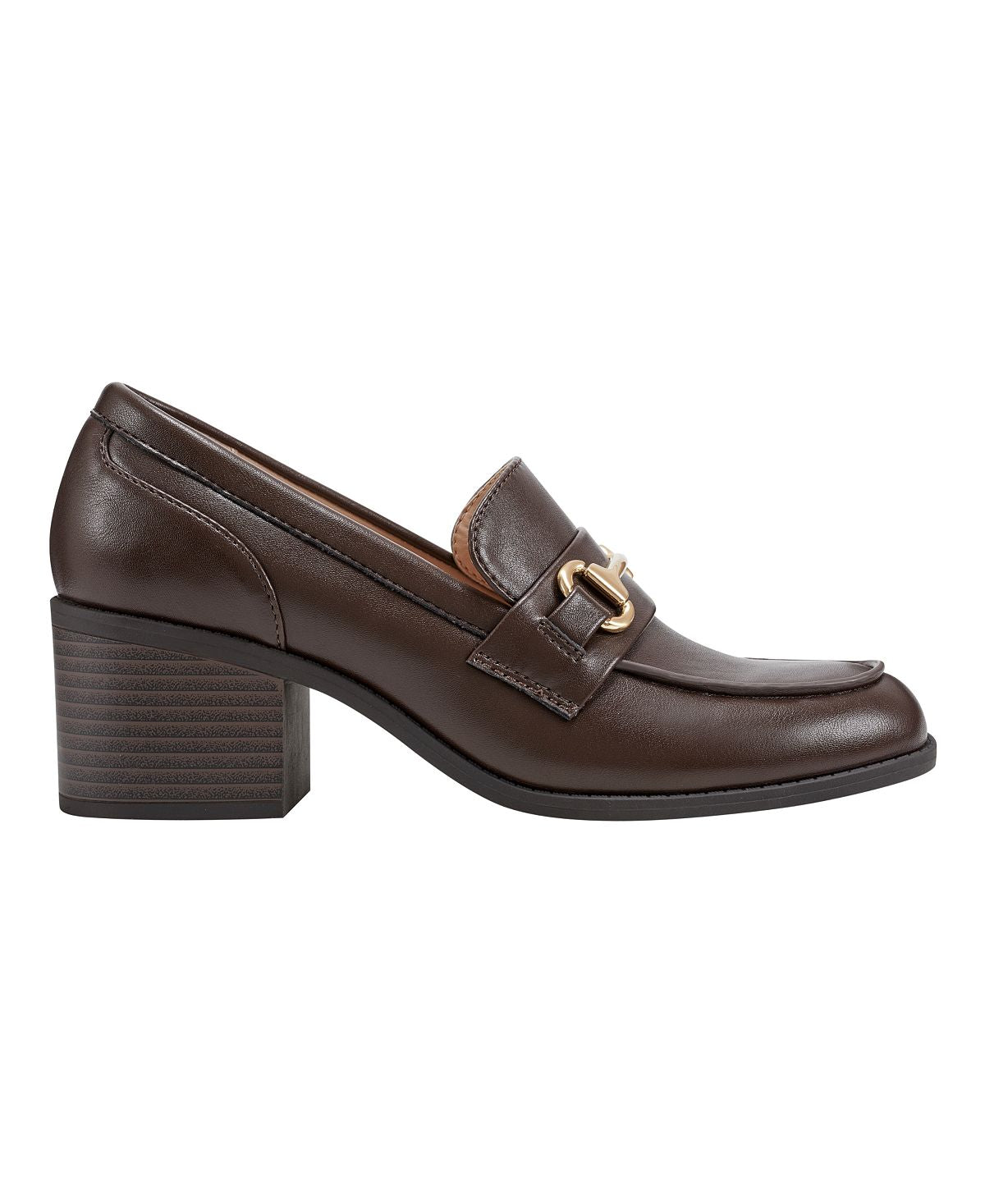 Women's Mayble Block Heel Loafers with Bandolino Details, Brown