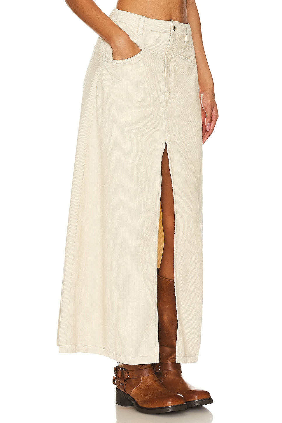 Free People Come As You Are Cord Maxi Skirt, Beechwood