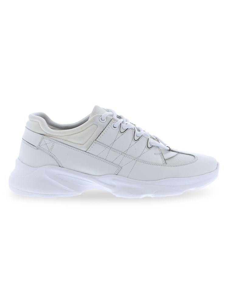 Zanzara leather and mesh sneakers, white