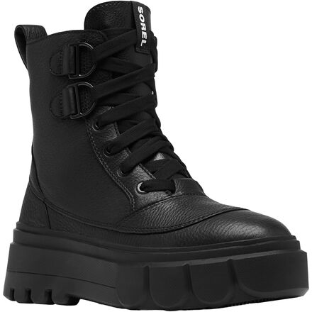 Women's Caribou X Lace WP boots SOREL, color Black/Sea Salt