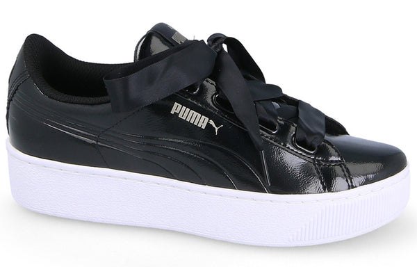 حذاء رياضي (WMNS) PUMA Vikky Platform Ribbon 'Black'، أسود