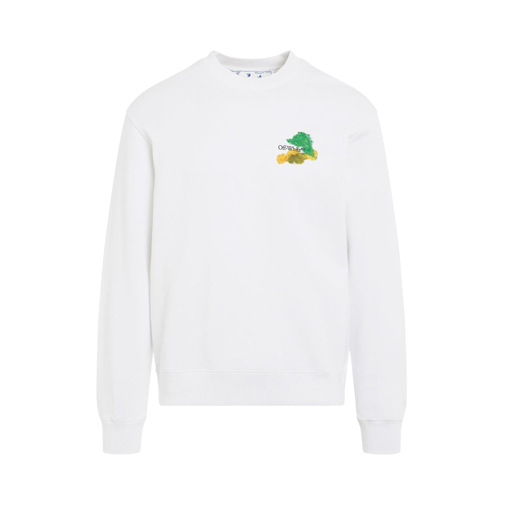 Off-White Brush Arrow Slim Crewneck, White/Multicolor