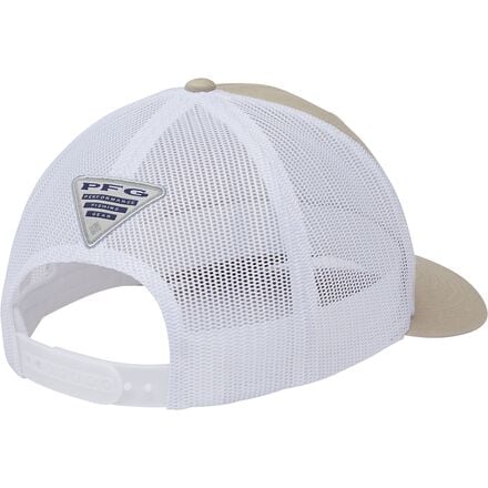 قبعة PFG Mesh Fish Flag Snap Back Columbia Trucker، Fossil/White/Fish Flag