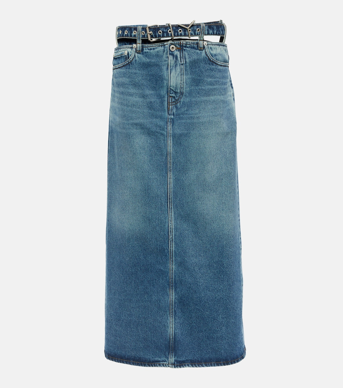 Denim maxi skirt with y-shaped belt Y/Project, blue