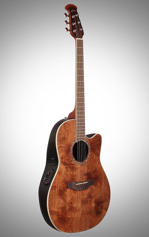 Ovation CS24P-NBM Celebrity Plus Mid-Depth Selected Figured Top 6-String Acoustic-Electric Guitar