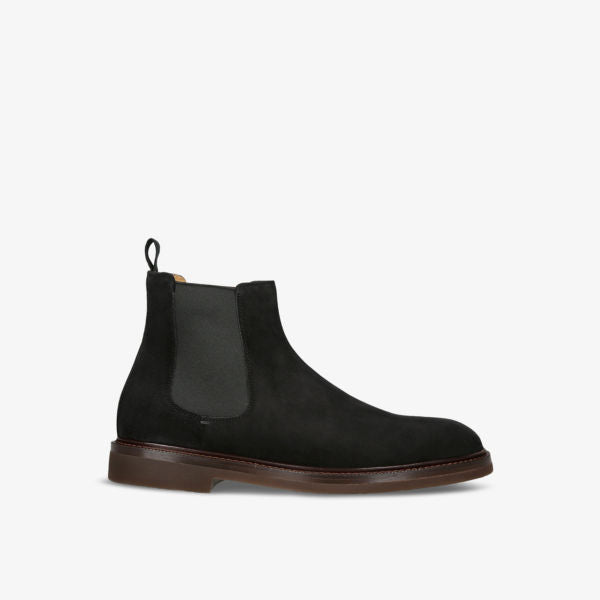 Brunello Cucinelli Chunky Toe Suede Chelsea Boots, Black