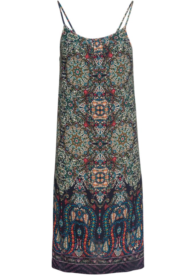 Rainbow paisley dress, blue