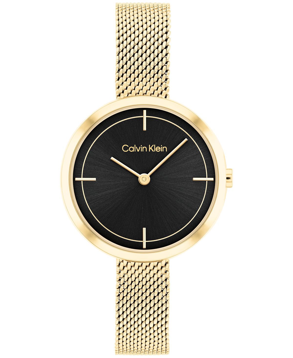 Women's Gold Stainless Steel Mesh Bracelet Watch 30mm Calvin Klein gold