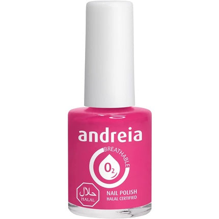 Andrea Halal Breathable Nail Polish Glossy Water Permeable Vegan and Cruelty Free 10 , 5 ml B8 pink, Andreia