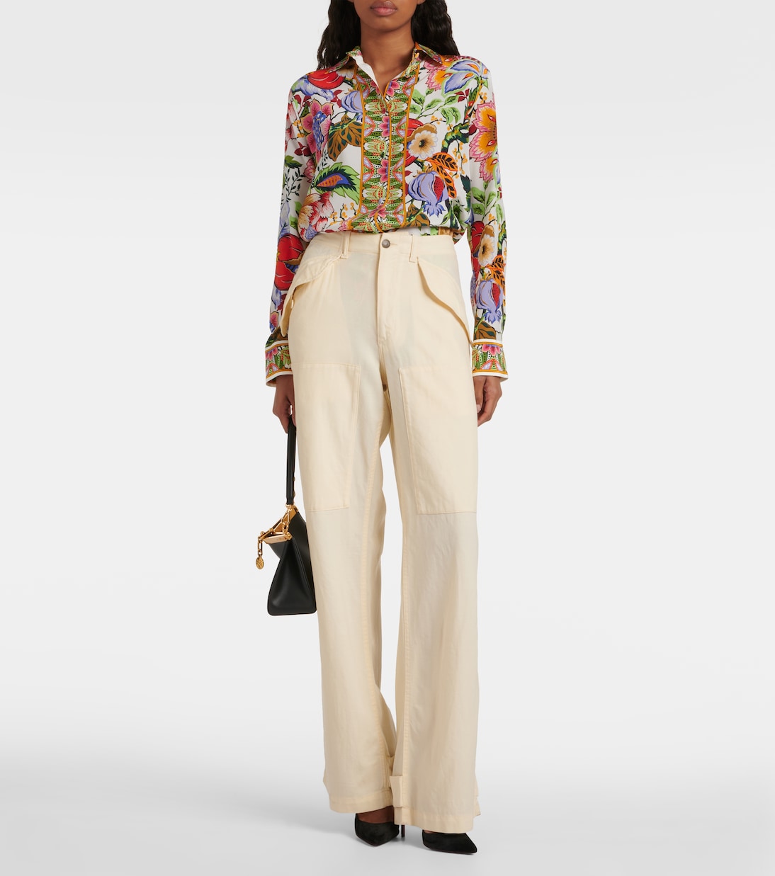 Silk shirt with Etro print, multicolor