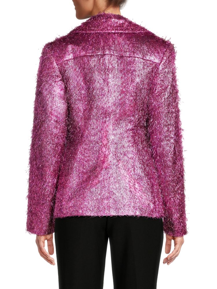 Lanvin metallic fringed jacket in Rose