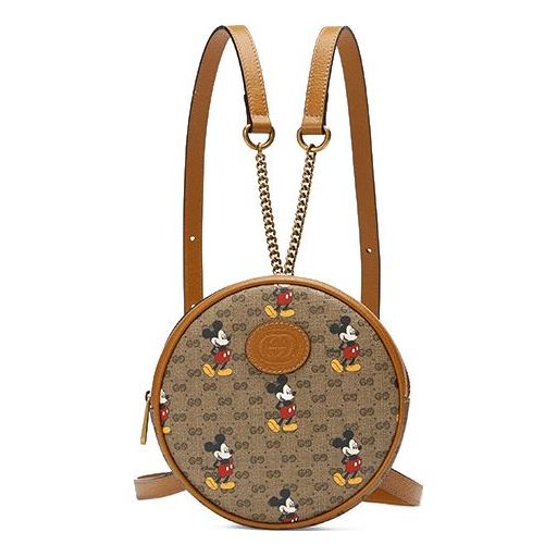 حقيبة ظهر (WMNS) GUCCI xDisney GG Bag باللون الكريمي/البني، البيج