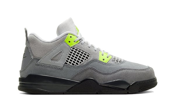 حذاء رياضي (PS) Air Jordan 4 Retro SE 'Neon 95'، رمادي