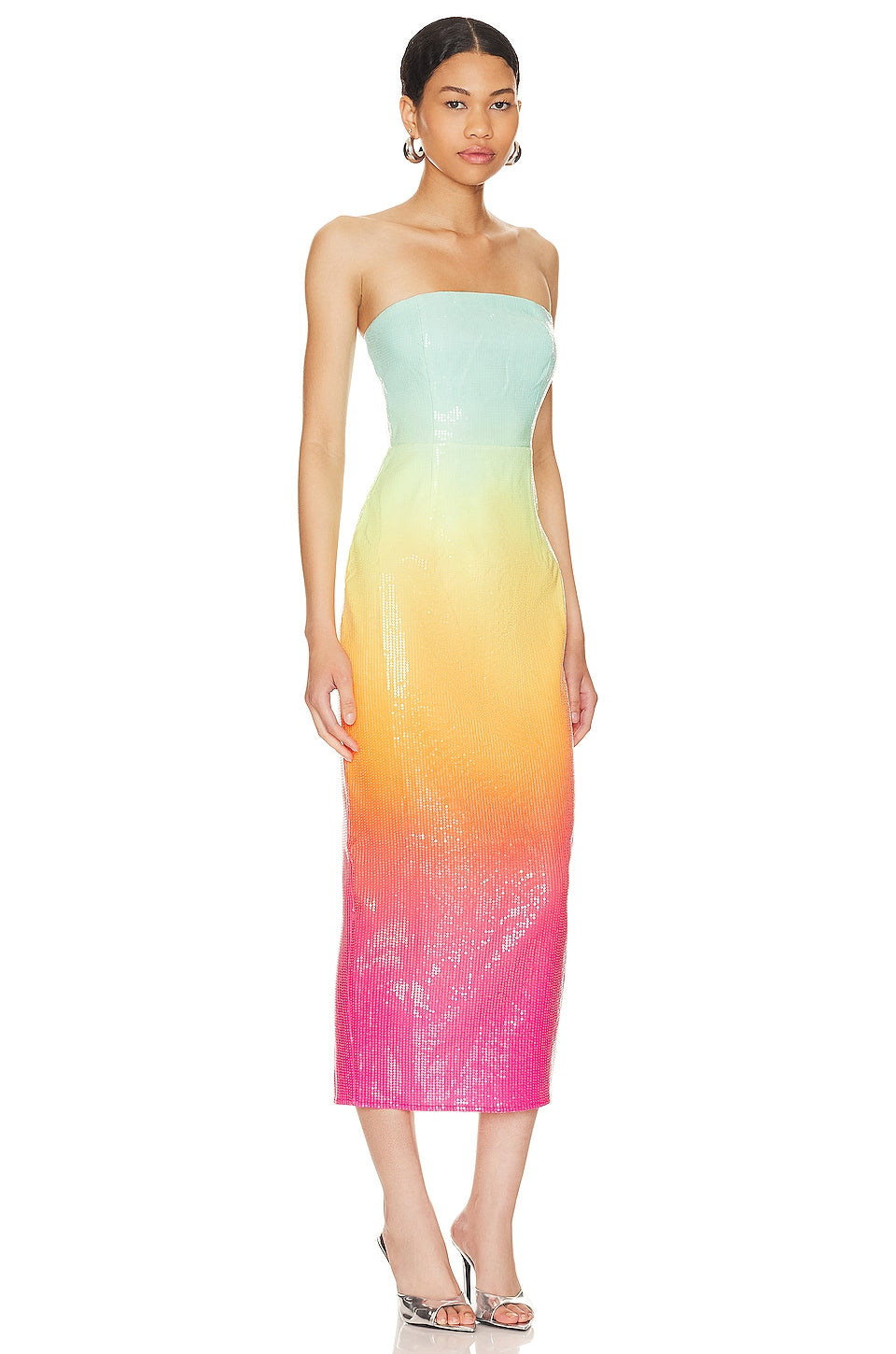 Runaway The Label Malibu Midi Dress, Multi