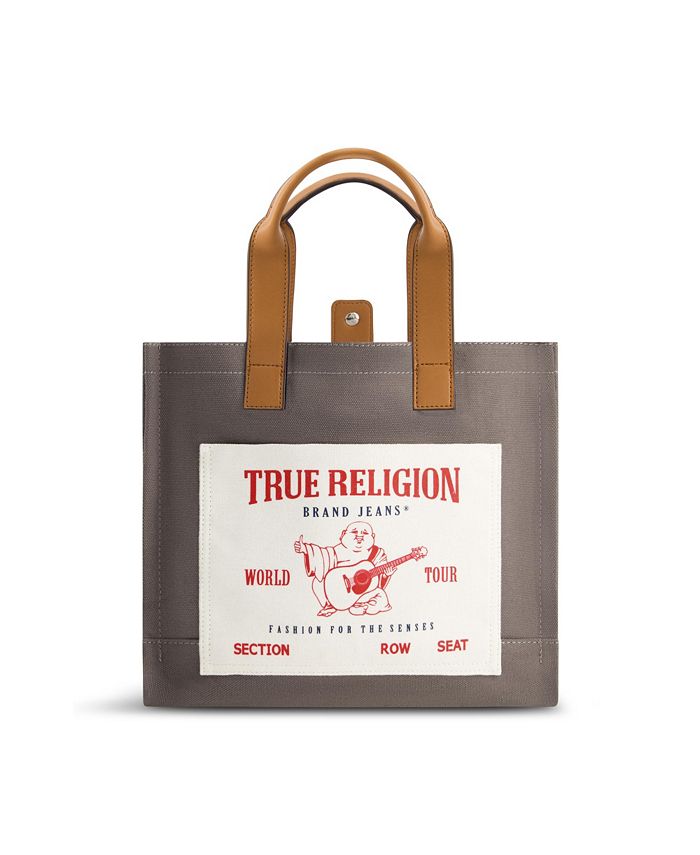 حقيبة يد صغيرة True Religion متوسطة الحجم باللون الرمادي