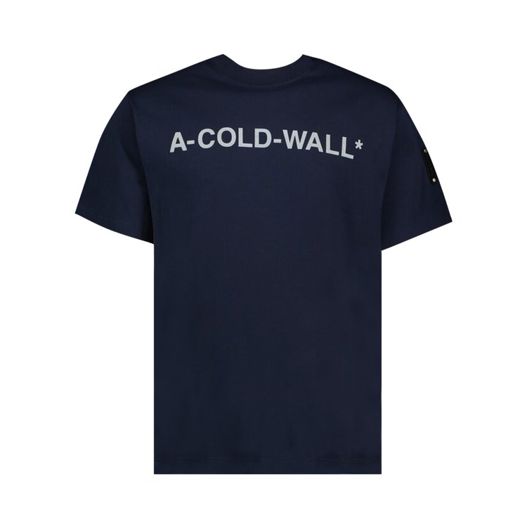 تي شيرت A-Cold-Wall* بشعار "Navy" كبير، باللون الأزرق