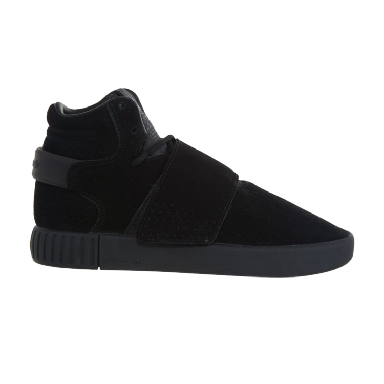 حذاء رياضي Adidas Tubular Invader Strap J 'Triple Black' باللون الأسود