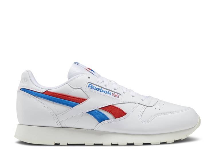 حذاء رياضي Reebok CLASSIC LEATHER 'WHITE INSTINCT RED BLUE' باللون الأبيض