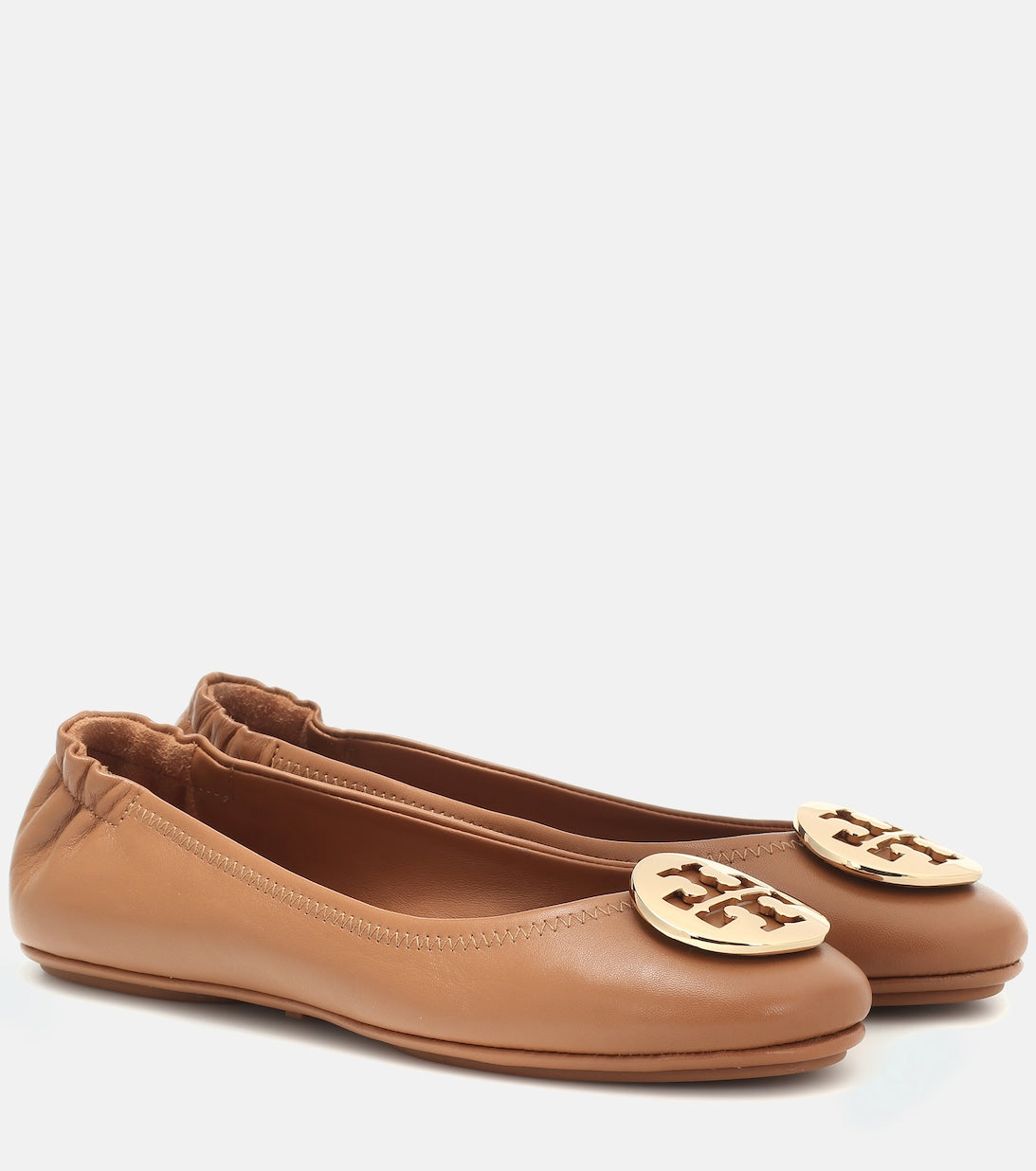 Minnie Travel Tory Burch Leather Flats, Brown