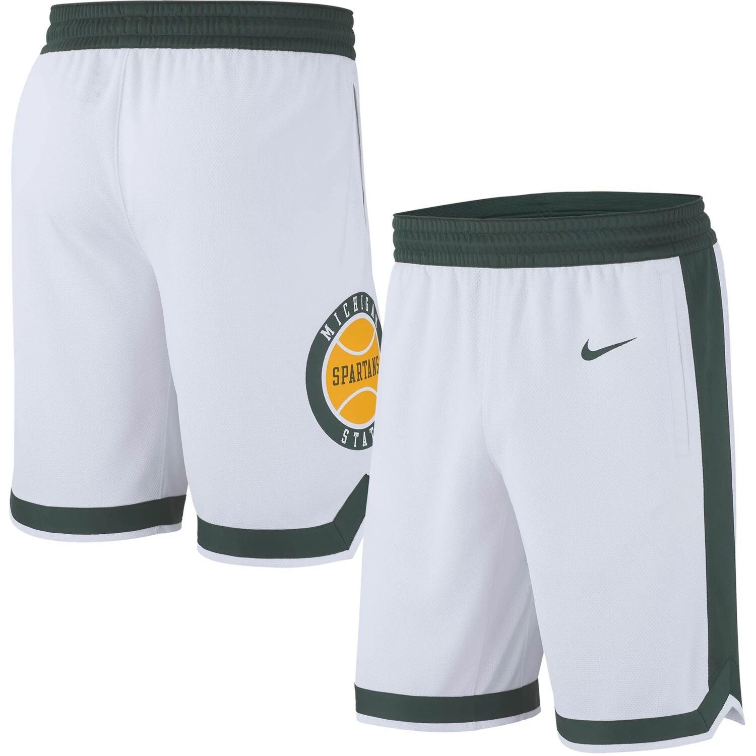 Replica Michigan State Spartans Nike Men's White Retro Basketball Shorts