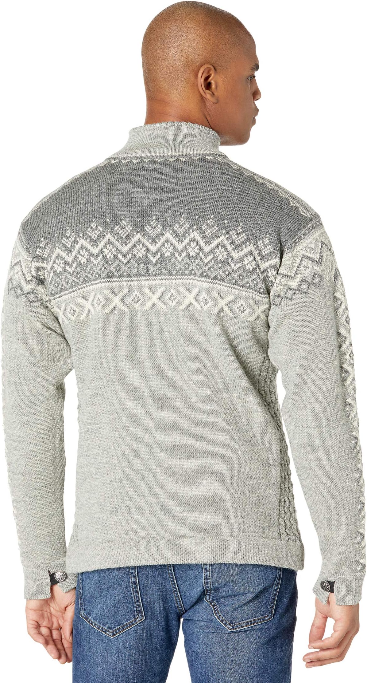 Men's Dale of Norway 140th Anniversary Sweater, Light Charcoal/Smoke/Off-White