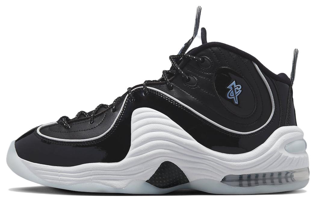 حذاء كرة قدم Nike Air Penny 2 باللون الأسود اللامع باللون الرمادي