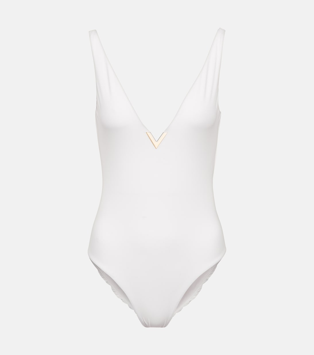 Valentino logo swimsuit, white