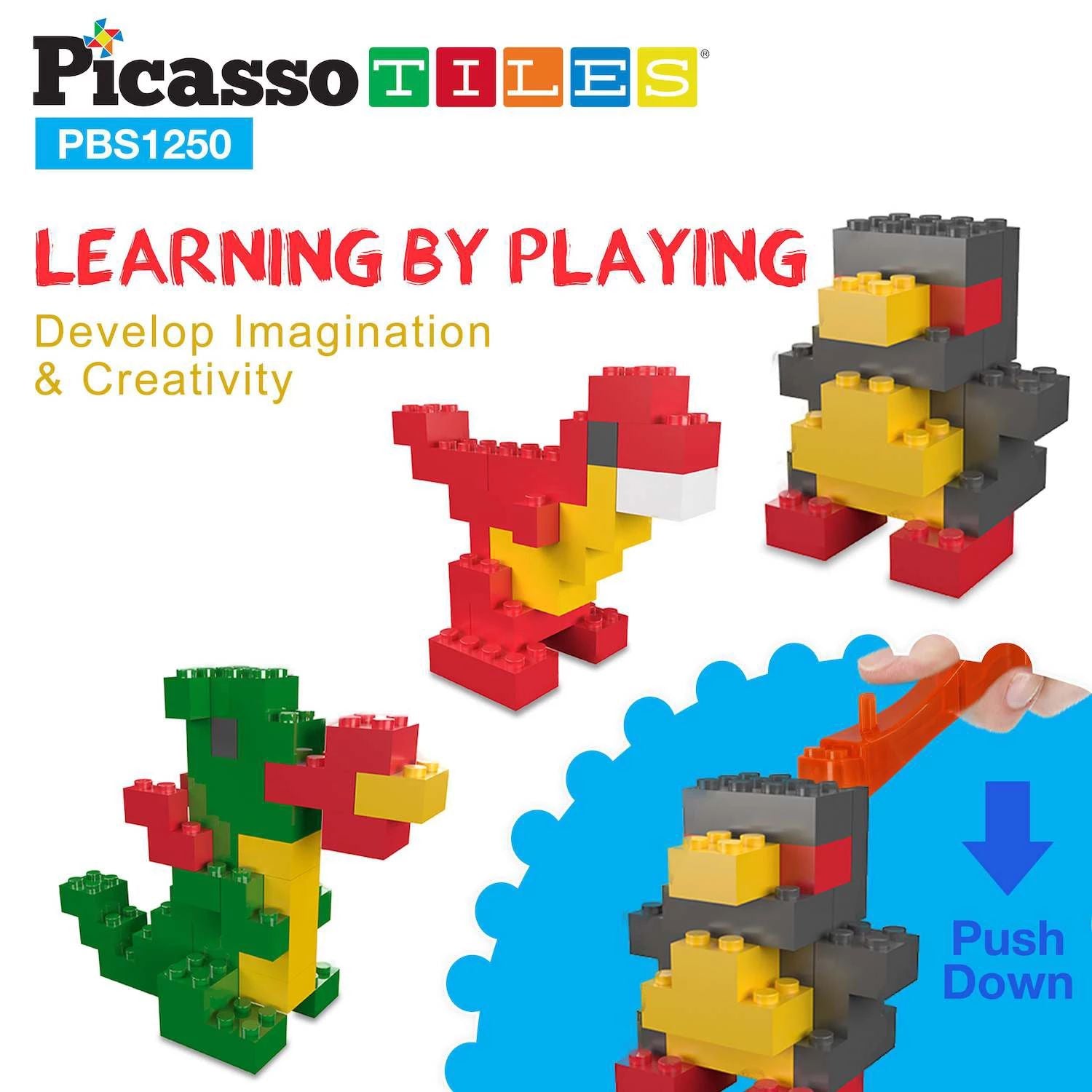 Set of building bricks Picasso Tiles, 1250 pcs. Picassotiles