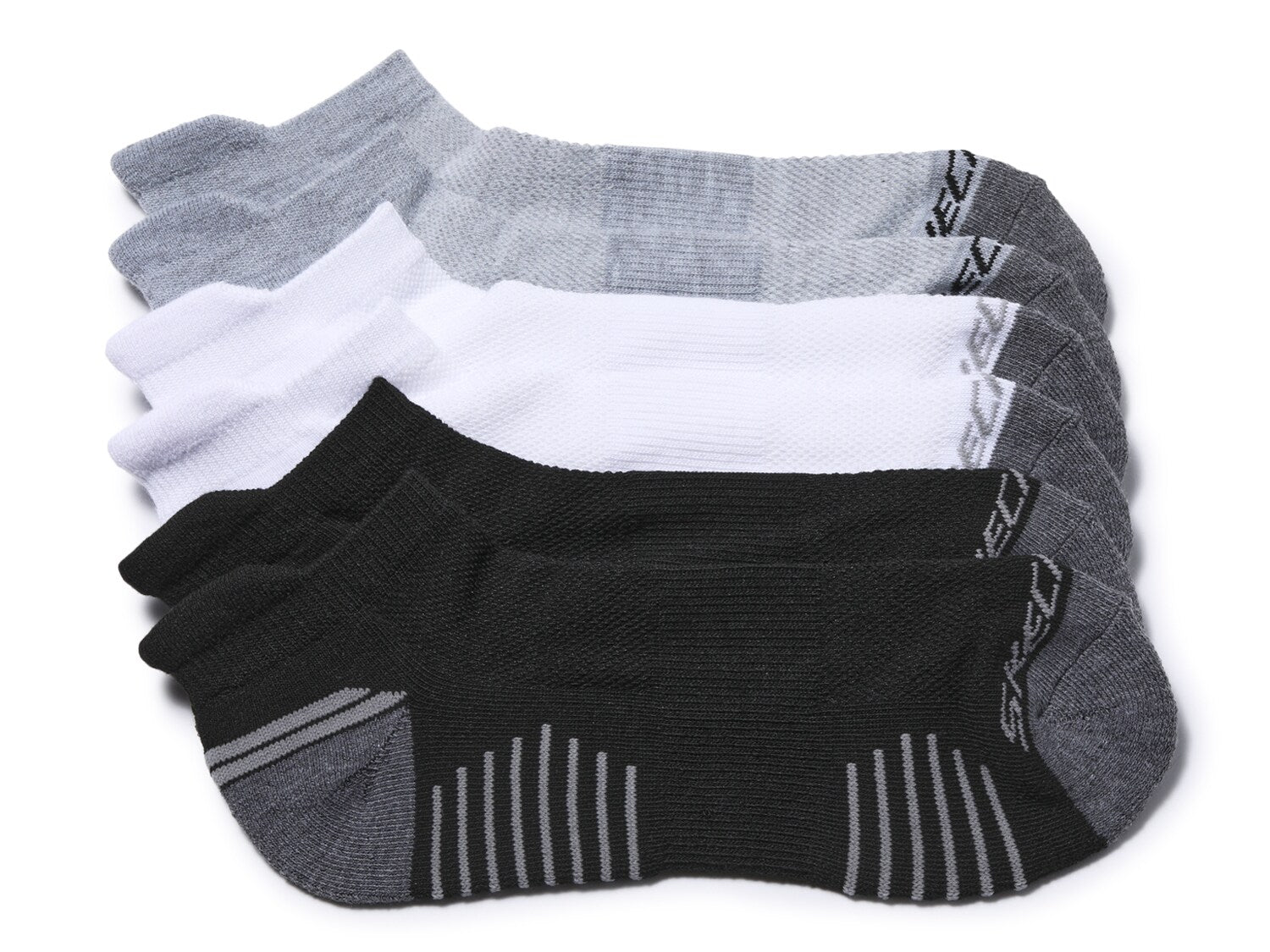 Men's Skechers Terry Tab socks without exhibitions, 6 pieces, black / white / gray