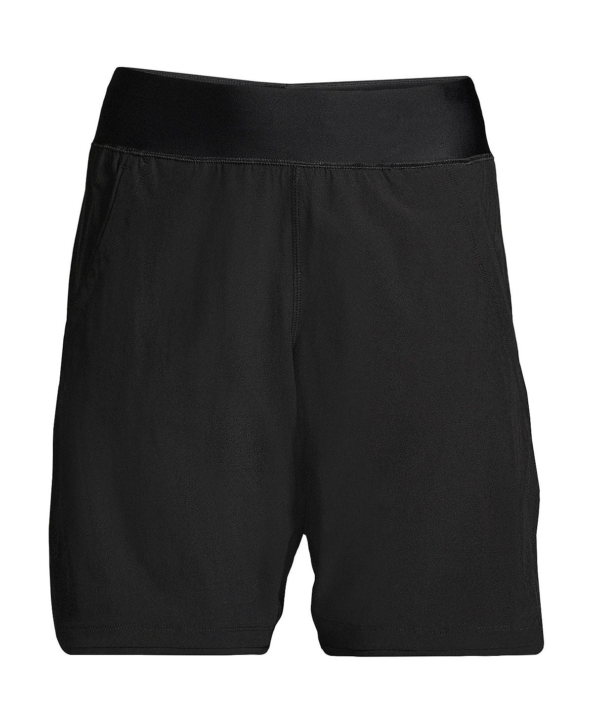 Women's Plus Size 9" Shorts Quick-drying modest shorts with elastic waist Lands' End swim shorts, black