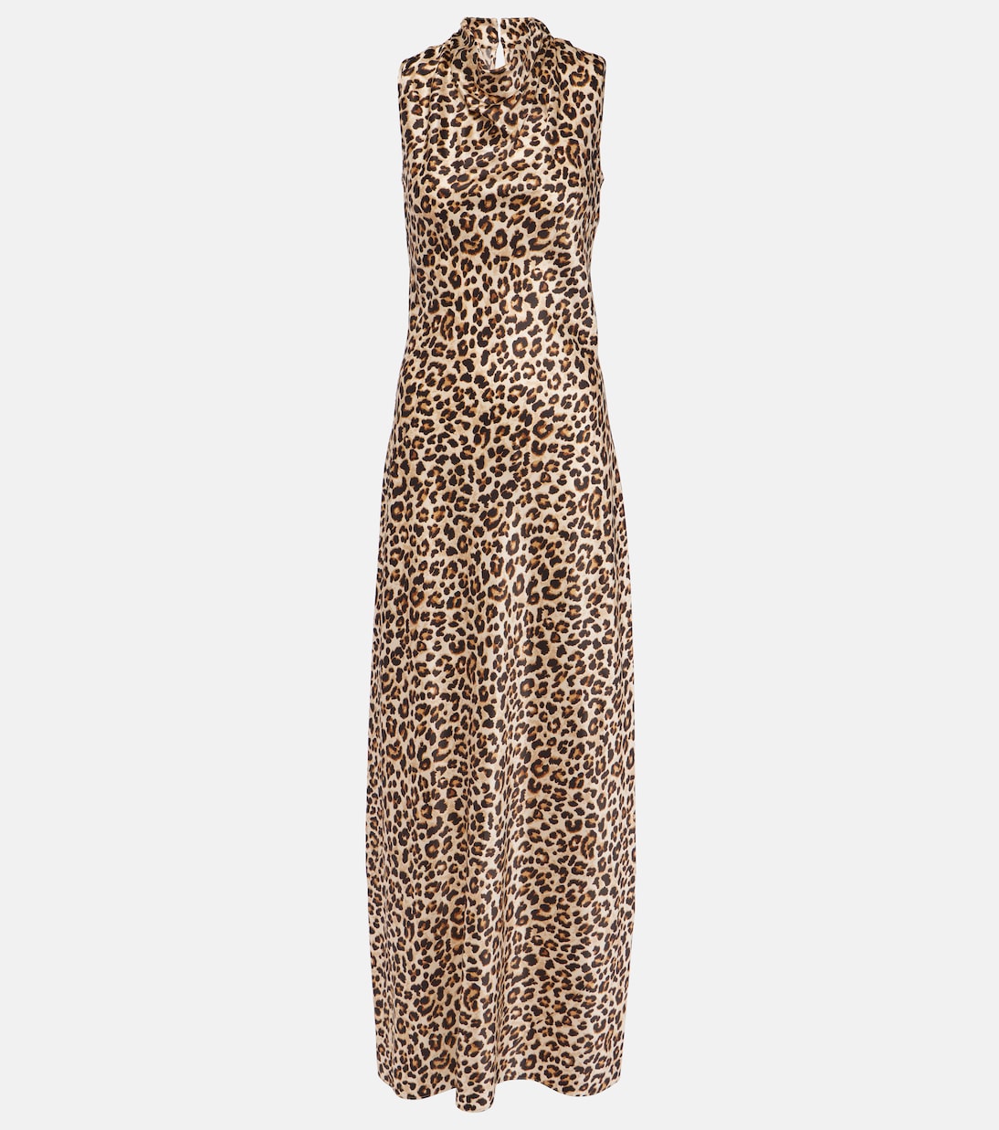 Veronica Beard Leopard Print Silk Blend Kura Maxi Dress, Multicolor