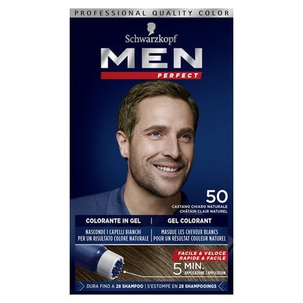 Men's gel hair dye without ammonia N50 Natural Light Brown, Testanera