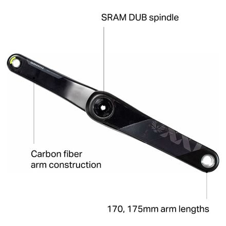 Sram XX1 Eagle DUB AXS Quarq cranks, black