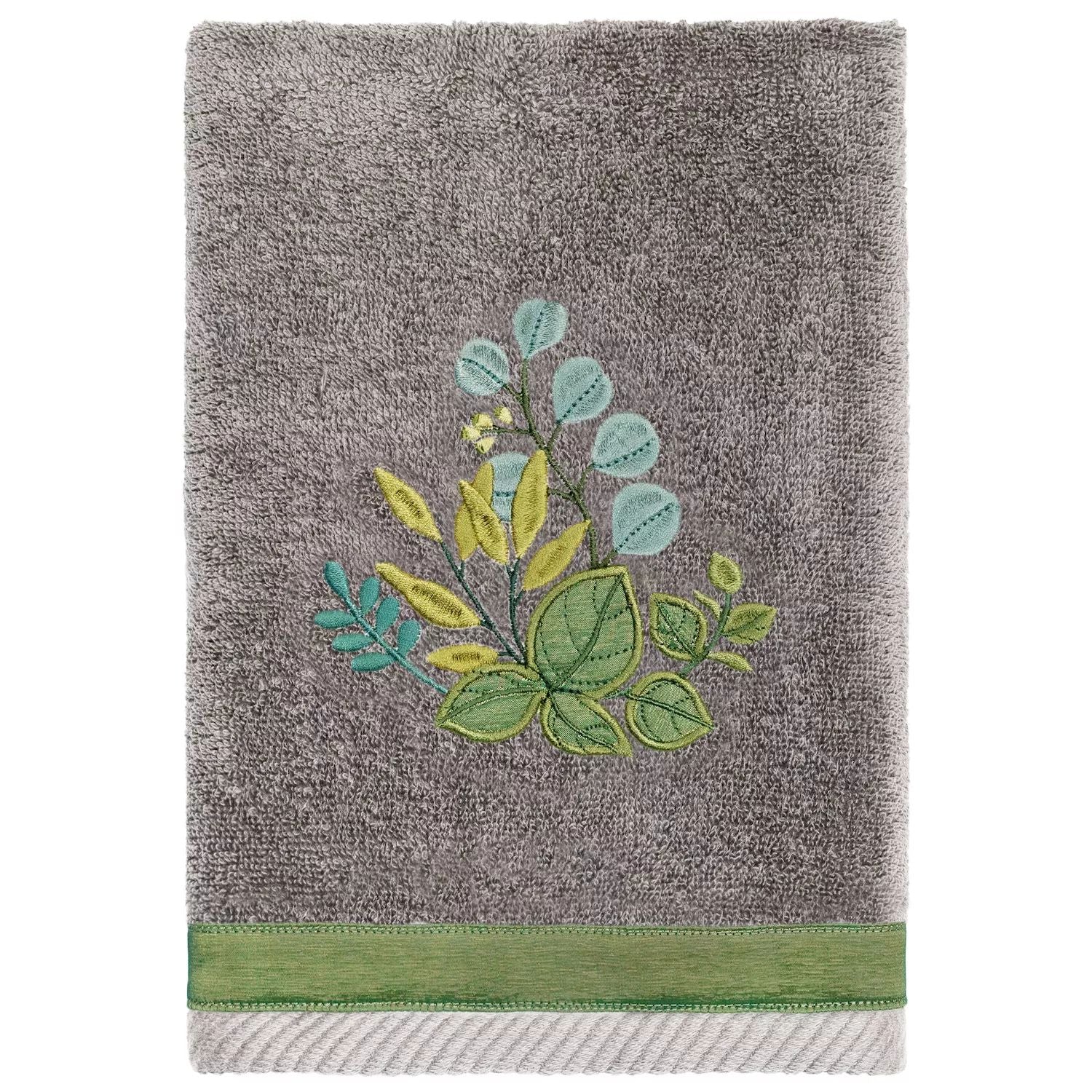 Linum Home Textiles Turkish Cotton Botanica Set of 2 Decorated Hand Towels