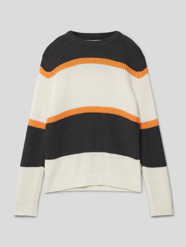 Tom Tailor Block Stripe Knit Sweater, Graphite