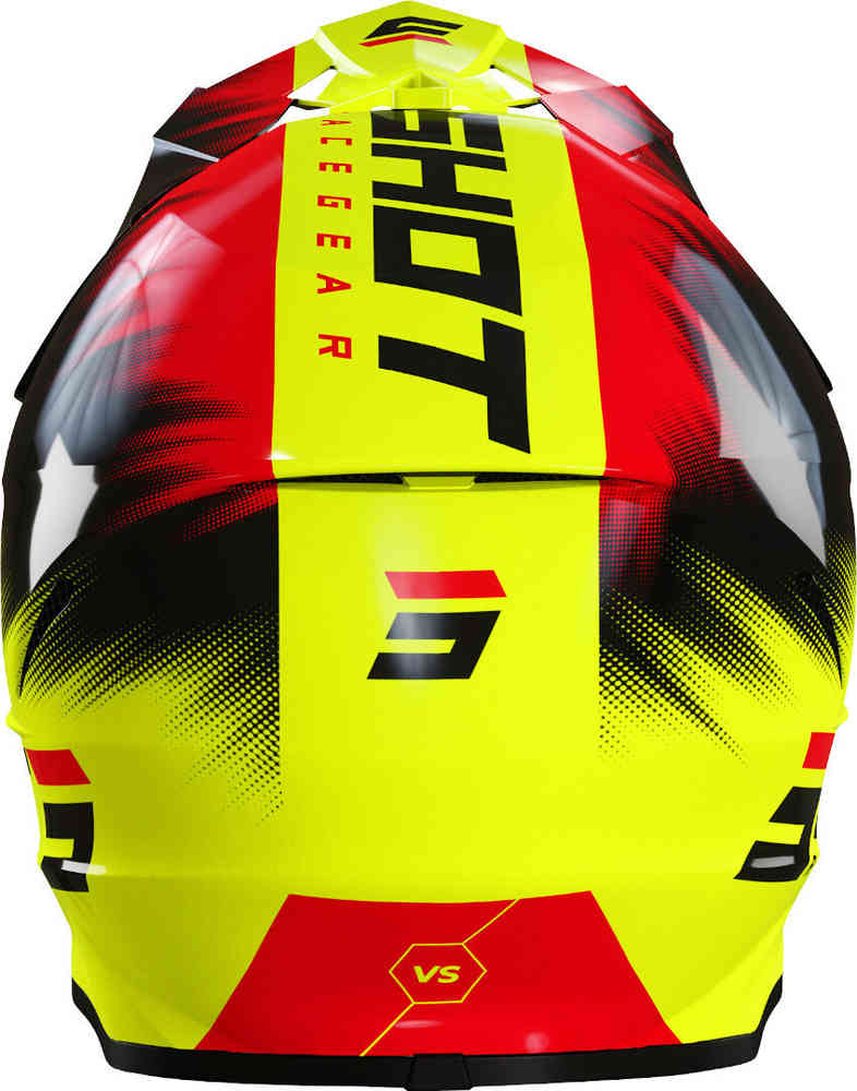 Furious Versus Kids Shot Motocross Helmet, Yellow/Red