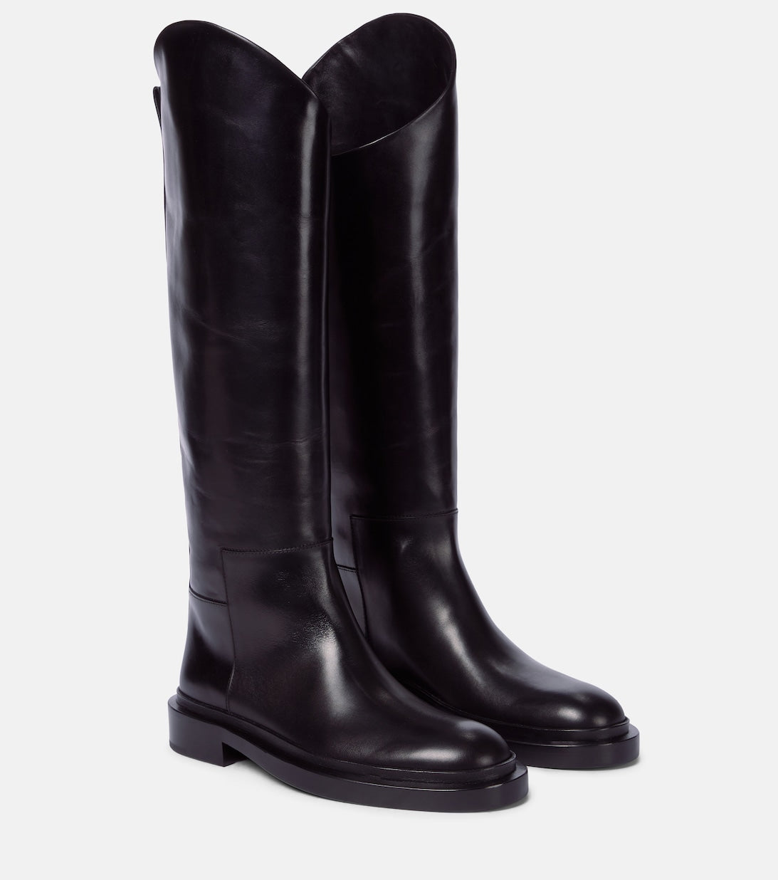 Jil Sander leather riding boots, black